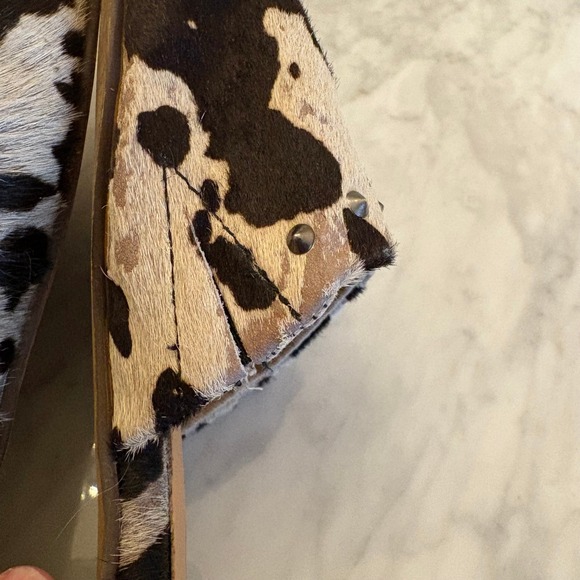 MYRA Cowhide Hair-On Leather Studded Mule Slides Size‎ 7 Western Boho Flats - Picture 13 of 15